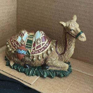 Thomas Kinkade Festive Camel Figurine with Gold and Red Accents